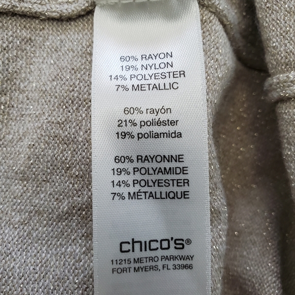 CHICO'S Light Tan Mock Neck Sleeveless Pullover Top Size 2 - Picture 8 of 13